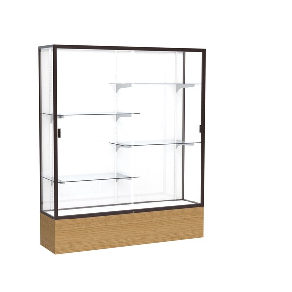 Floor Display Case 60x72x16, White, Dark Bronze