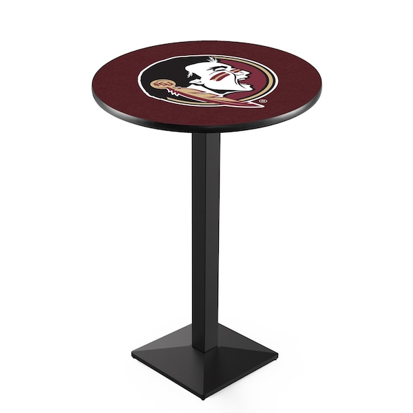 42" Blk Wrinkle Florida State (Head) Pub Table, 36" dia. Top