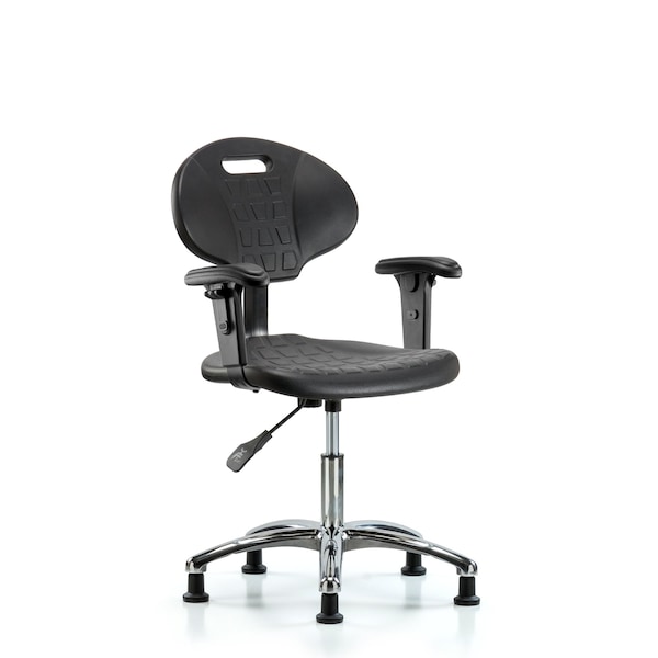 Desk Chair Erie Desk Chair, Chrome, AA, Glides, Adjustable Arms, 17-1/2" to 22-1/2" Height