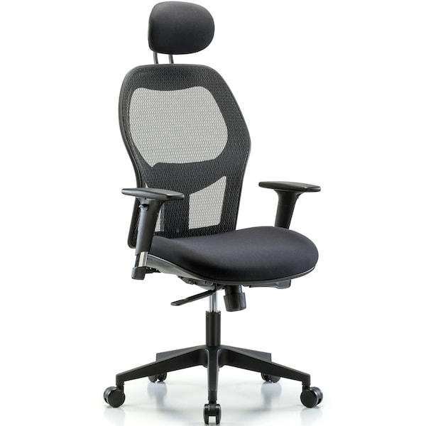 Executive Mesh Chair, Headrest, AA, Casters