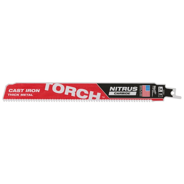 9 in. 8 TPI SAWZALL THE TORCH w/ NITRUS CARBIDE Reciprocating Saw Blade for Cast Iron & Metal (1 pk)