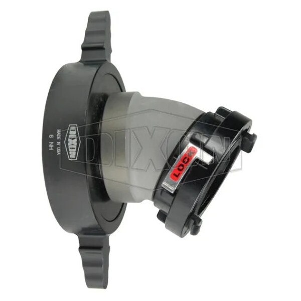 Long Handle Elbow with Buna-N Gasket, 4 x 5 in Nominal, Storz x Female NST NH Swivel End Style, Al