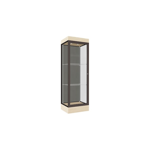 Lighted Floor Display Case 24x76x20, 6" Base, Bronze