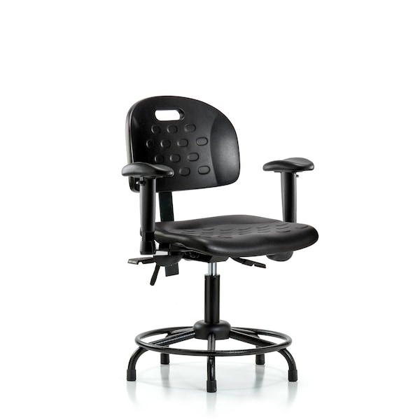 Desk Chair Newport Desk Chair, RT, AA, Glides, Adjustable Arms, 17" to 22" Height, Black; Blue