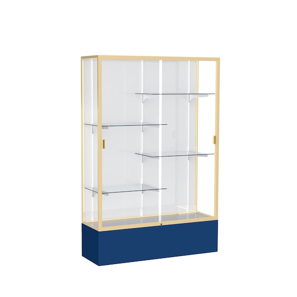 Spirit Floor Display Case 48x72x16, White, Champange