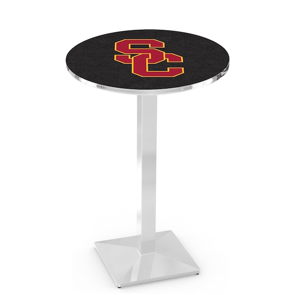 42" Chrome USC Trojans Pub Table, 36" dia. Top