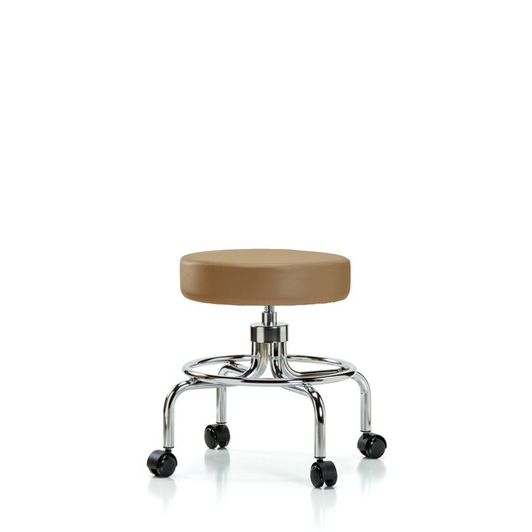 Screw-Lift Stool, Vinyl, CR, Casters, Taupe