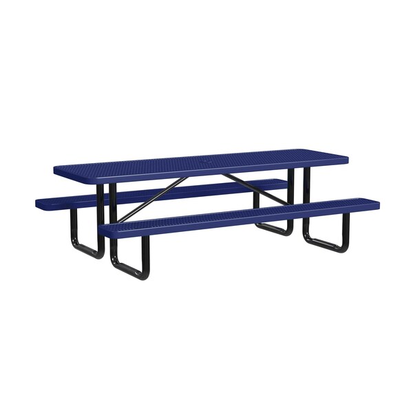 Rectangle Portable Picnic Table, Navy, Standard, 8 ft L