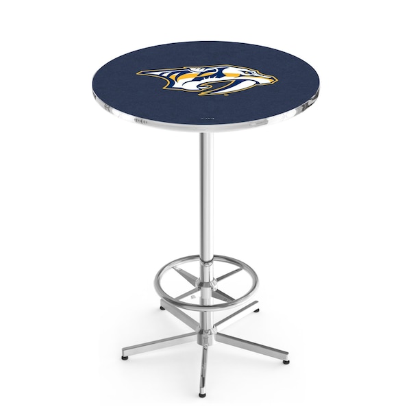 42" Chrome Nashville Predators Pub Table, 36" dia. Top