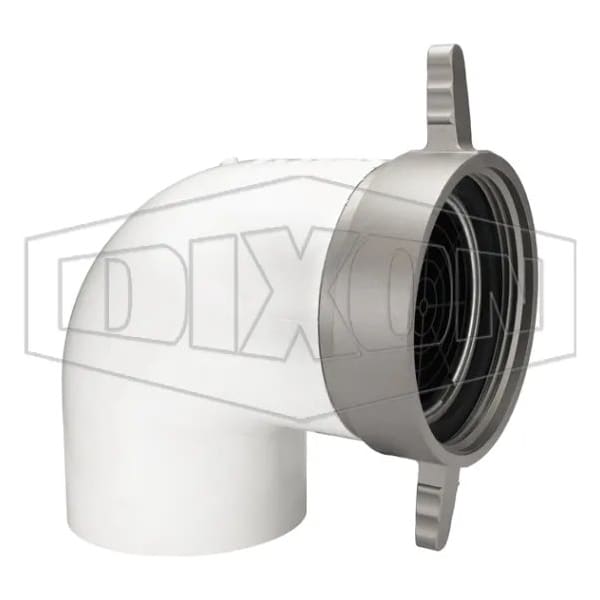 90Deg Dry Hydrant Female Adapter, 6 in, Female NST NH, Aluminum, Domestic