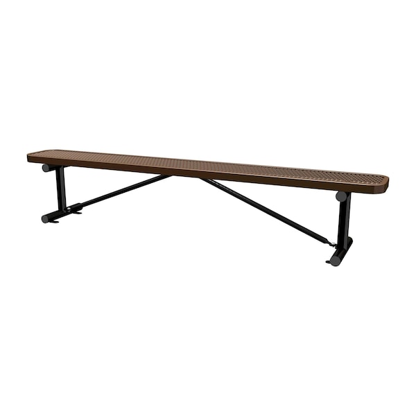 Bench w/o Back, Surfce Mount, 8ft., Brown