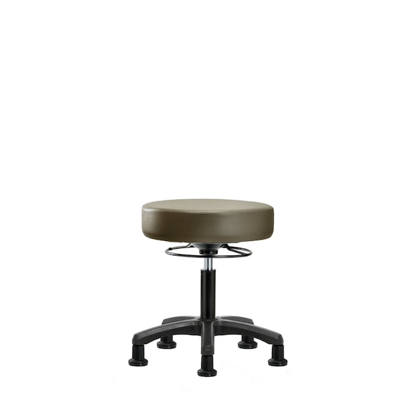Vinyl Mini-Stool, Desk, Glides, Taupe