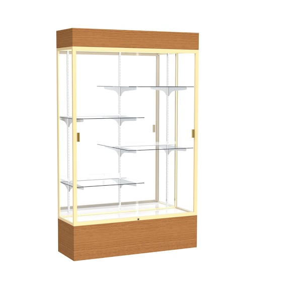 Lighted Floor Display Case 48x80x16, Mirror