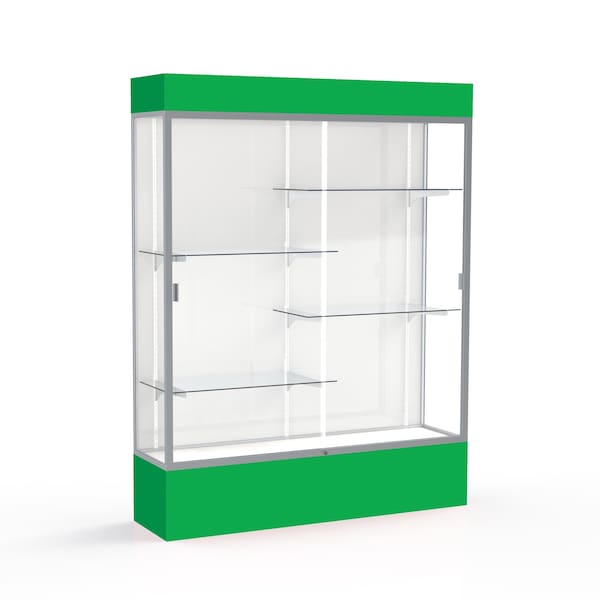 Lighted Floor Display Case 60x80x16, White, Satin