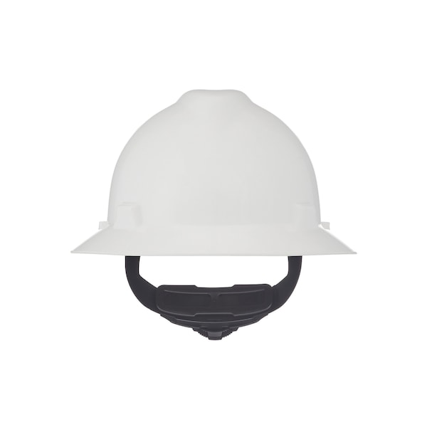 V-Gard Slotted Full Brim Hard Hat, Fas-Trac III Suspension, Type I, Class E, White