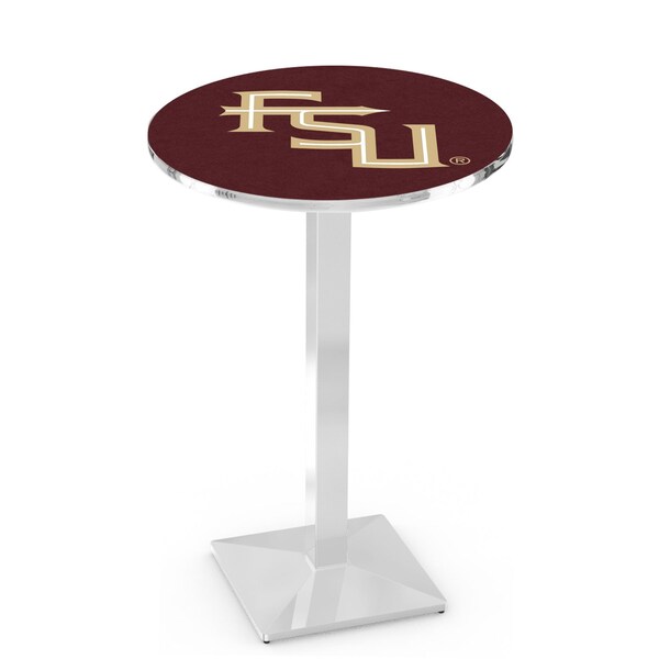 42" Chrome Florida State (Script) Pub Table, 36" dia. Top