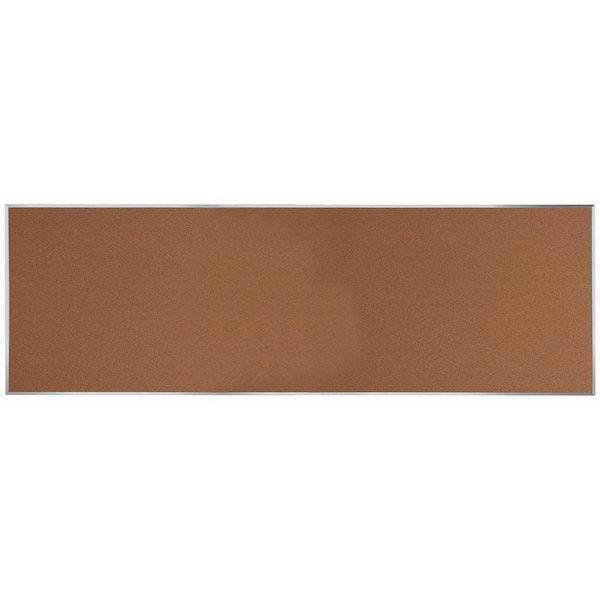 Natural Pebble Grain Cork Bulletin Board Aluminum Frame 48"x144"