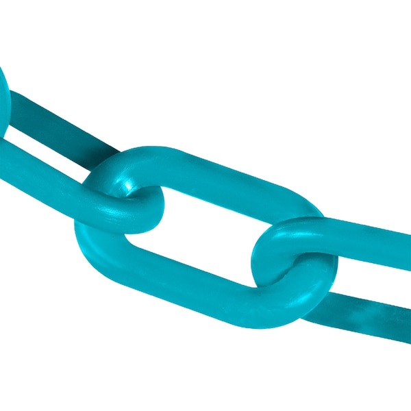 4" x 25' Turquoise Plastic Safety Chain