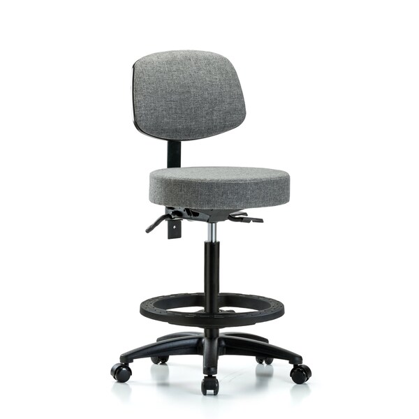 Bench Stool, Hi, Fab, Bk, Tilt, BF, Cast, Gry