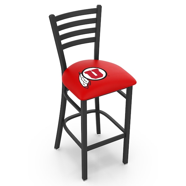 25" Blk Wrinkle Utah Stationary Counter Stool, Ladder Back