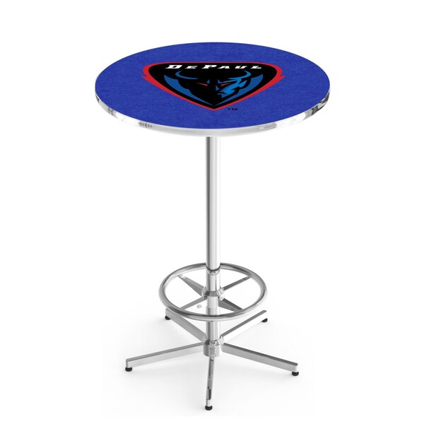 42" Chrome DePaul Pub Table, 36" dia. Top