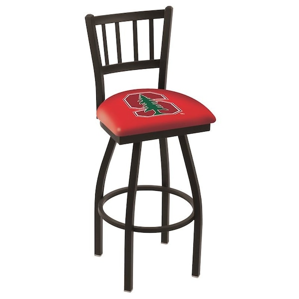 25" Blk Wrinkle Stanford Swivel Bar Stool, Jailhouse Back