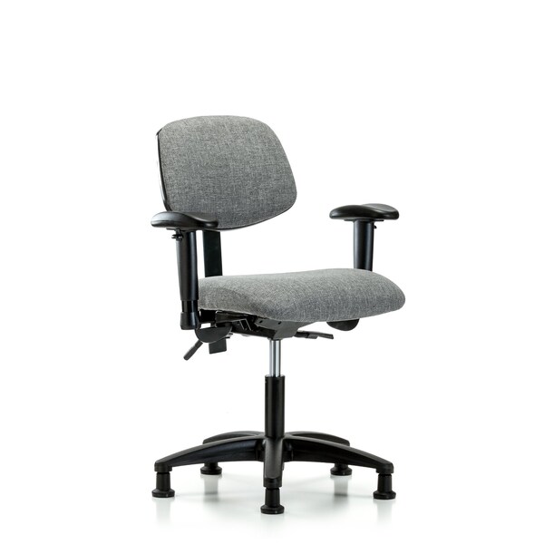 Desk Chair Desk Chair, Fabric, AA Glides, Gry, Adjustable Arms, 19" to 24" Height, Fabric, Grey