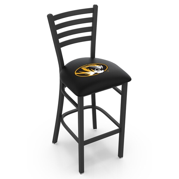 25" Blk Wrinkle Missouri Stationary Counter Stool, Ladder Back