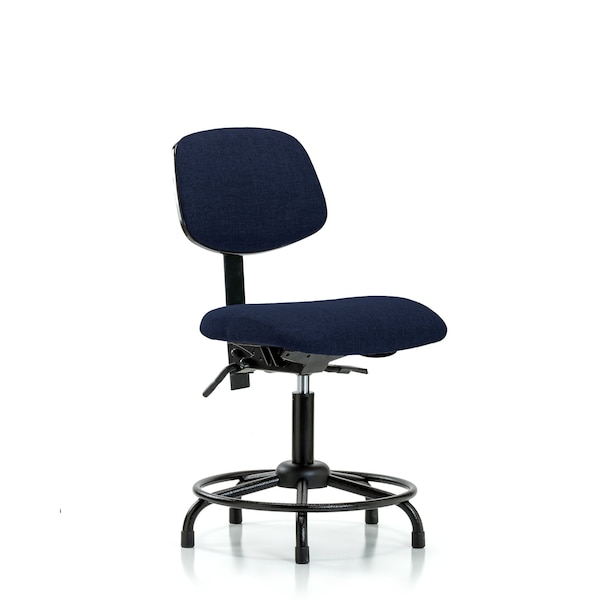Desk Chair Desk Chair, Fabric, RT Glides, Nav, No Arms, 19" to 24" Height, Fabric, Dark Blue