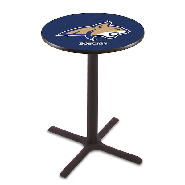 42" Blk Wrinkle Montana State Pub Table, 36" dia. Top