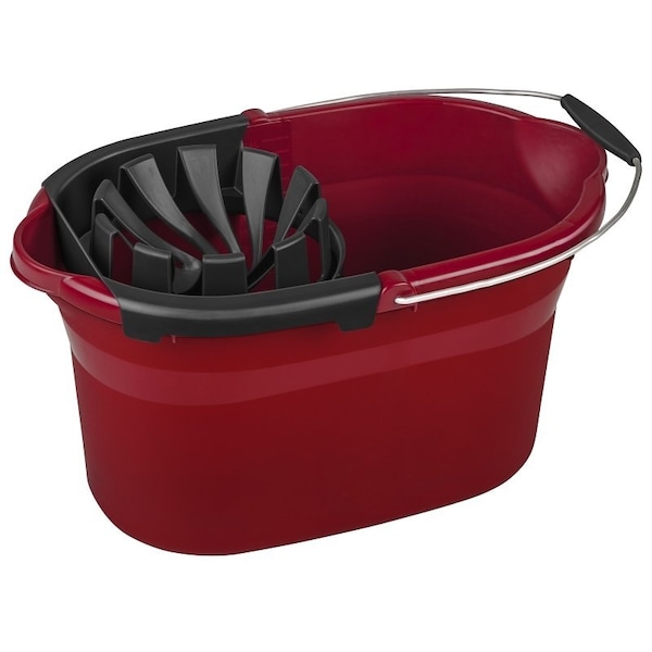 COLORmaxx Mop Wringer Bucket, 1712 qt Capacity, Red